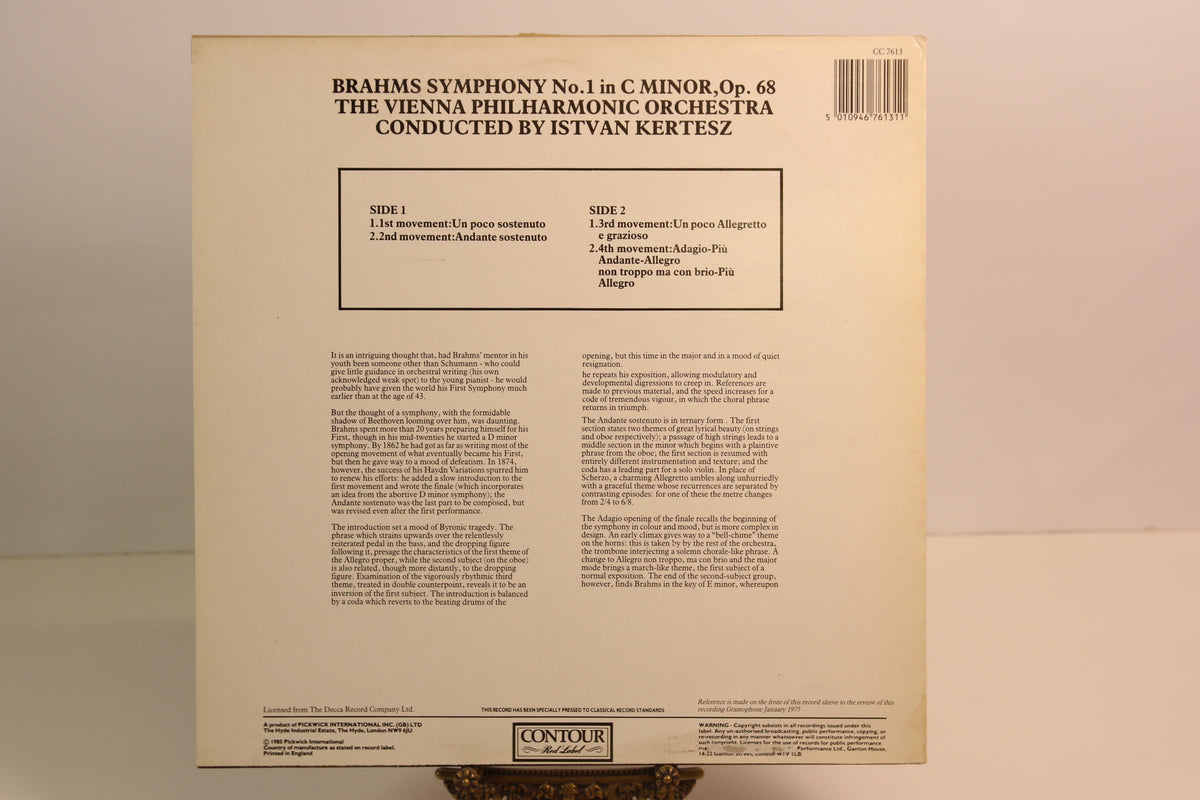 Brahms Symphony No.1 in C minor. Op. 68 Lp-levy