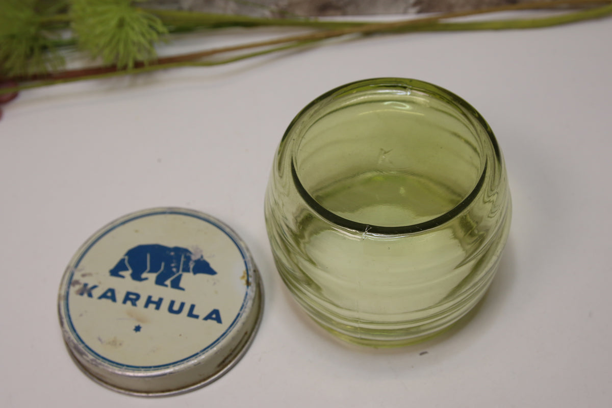 Karhula vihreä lasipurkki