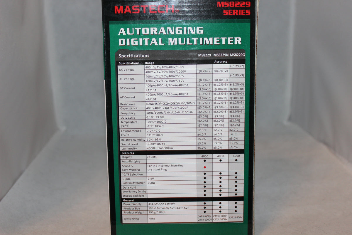 Digitaalinen yleismittari Mactech M58229