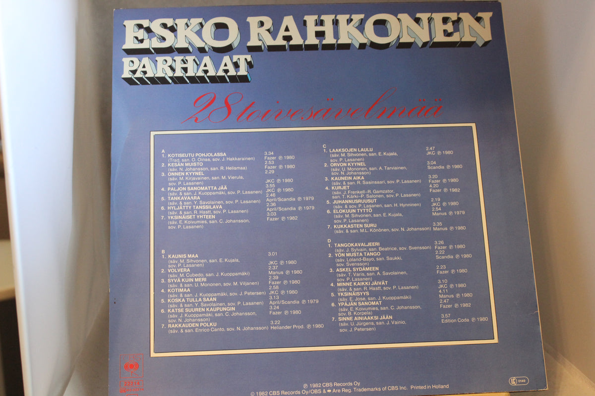Esko Rahkonen Parhaat tupla lp-levy