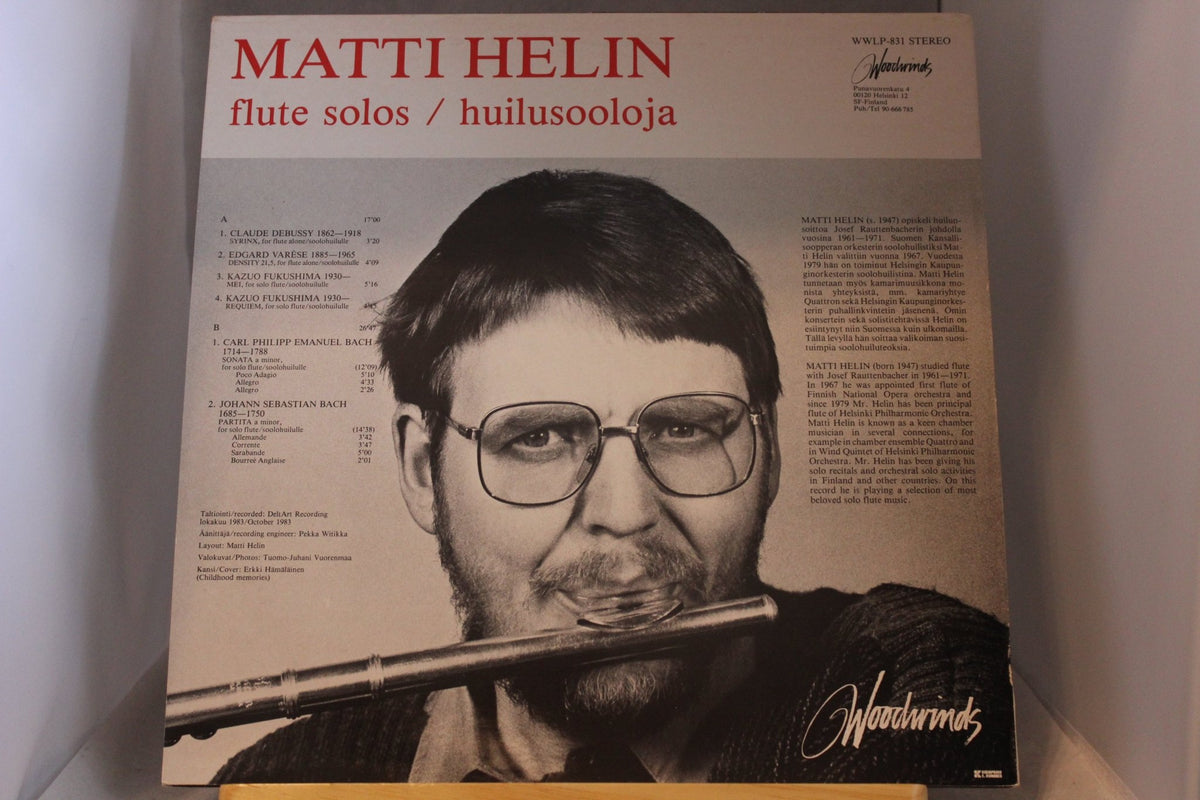 Matti Helin Huilusooloja lp - levy - Asadon AarteetLp - levyt