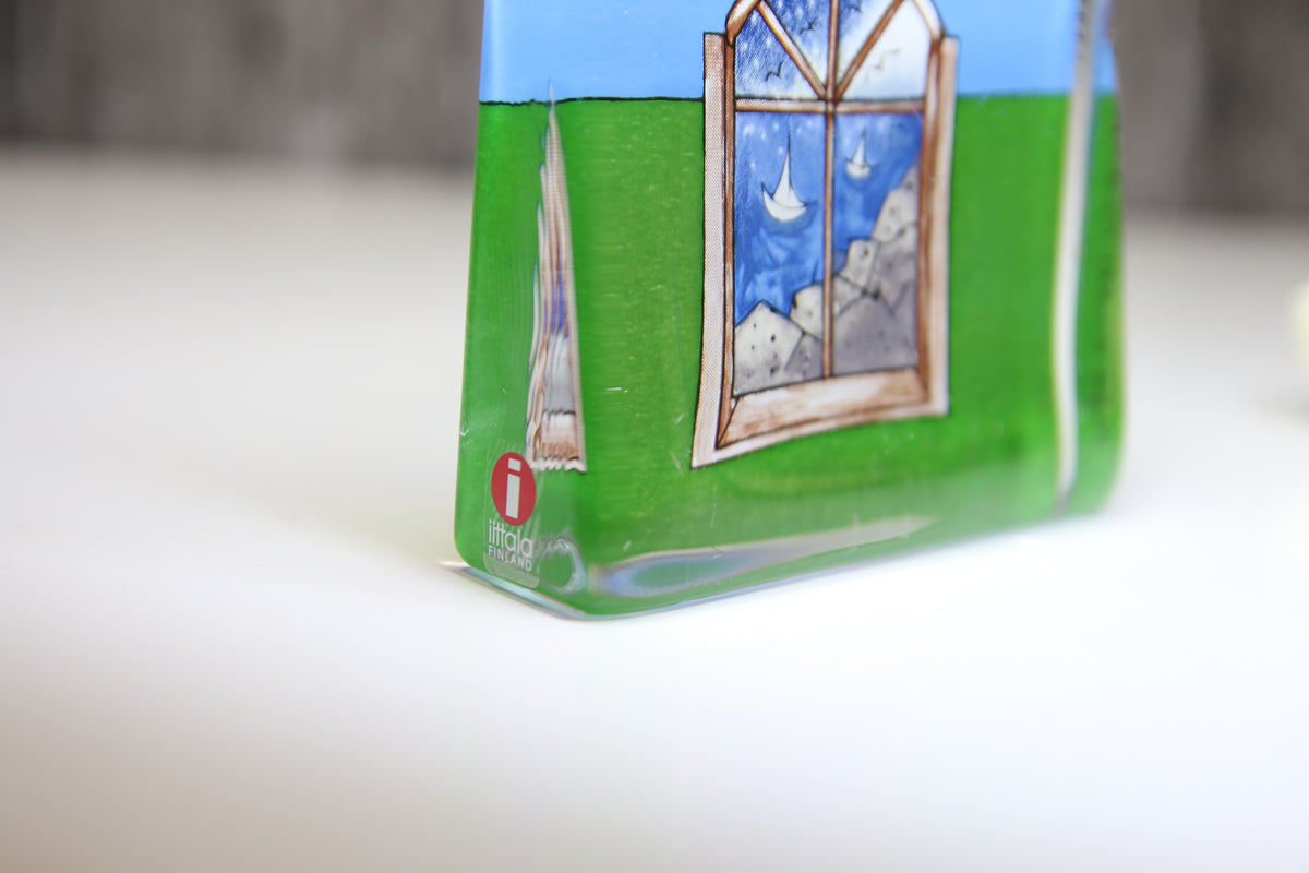 Iittala Lasikortti Katson maalaismaisemaa Heljä Liukko-Sundström