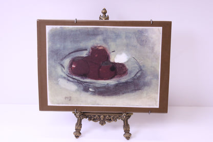 Arabia Seinälaatta Punaisia omenia vadilla Helene Schjerfbeck