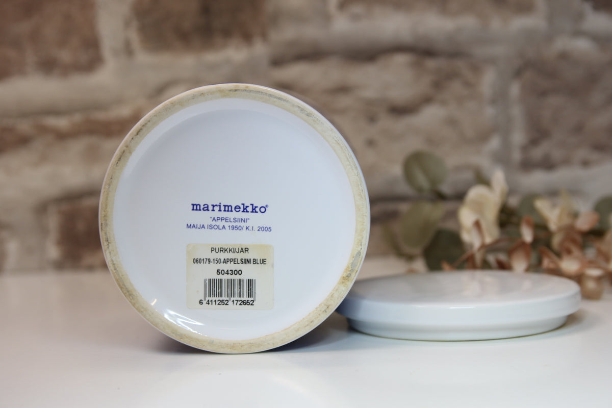 Marimekko Sininen appelsiini Purkki Maija Isola