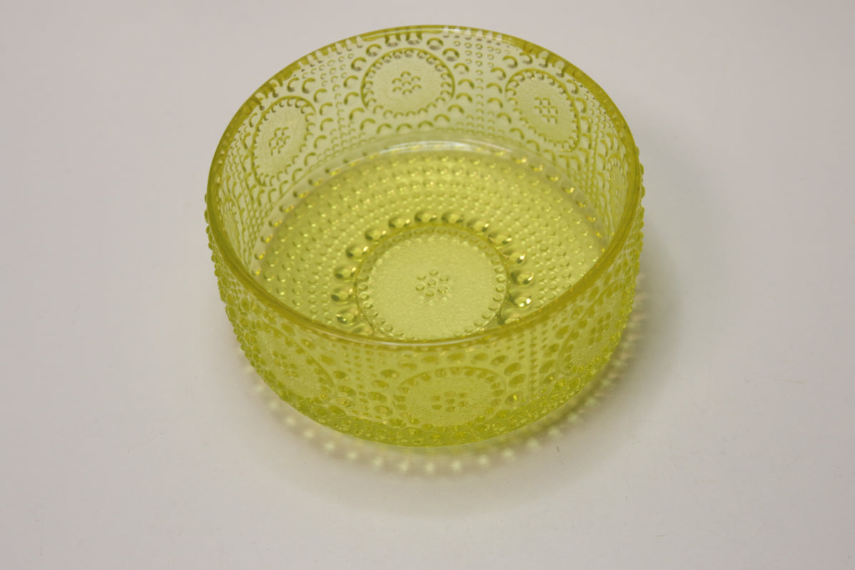 Riihimäen lasi Grapponia keltainen kulho 125mm  Nanny Still