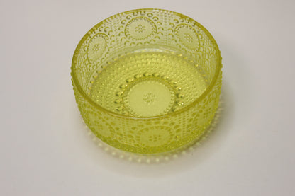 Riihimäen lasi Grapponia keltainen kulho 125mm  Nanny Still