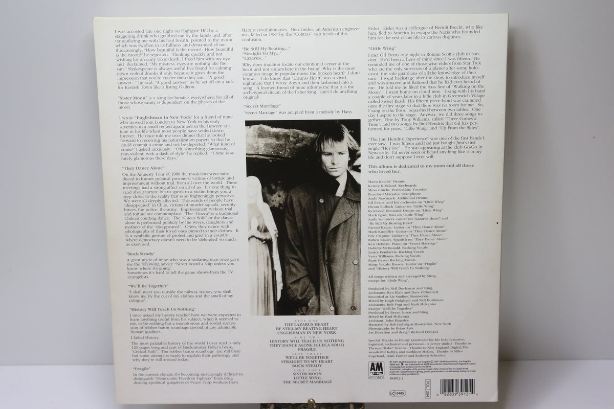 Sting Nothing Like The Sun Lp-levy
