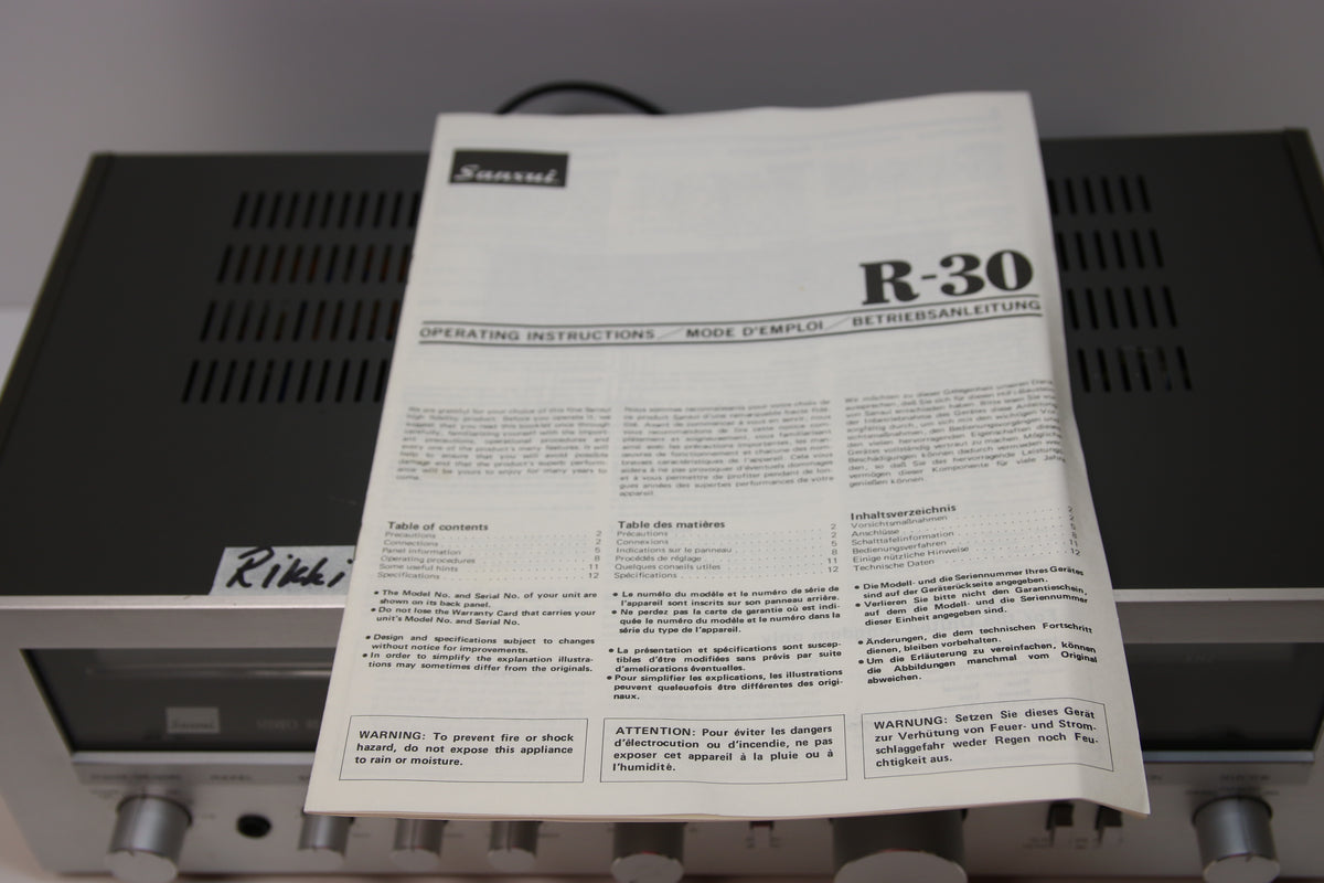 Sansui R30 Vahvistin Viallinen