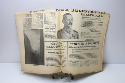 Uusi Suomi lehti vuodelta 1939