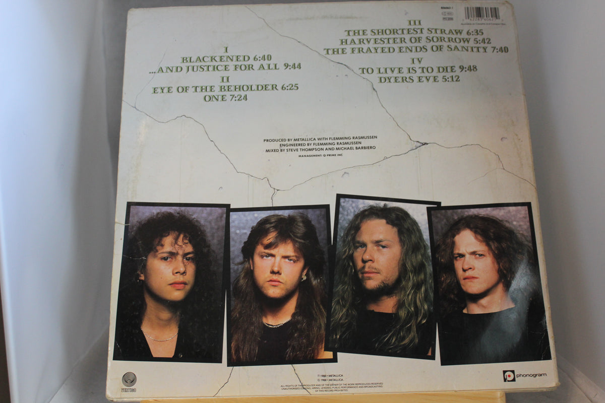 Metallica And justice for all lp-levy