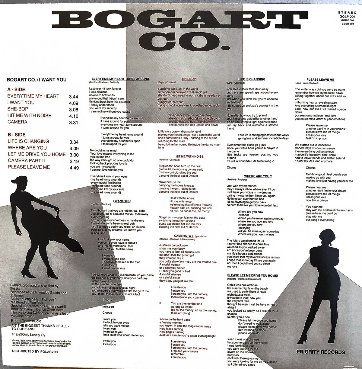 Bogart Go I Want you Lp-levy