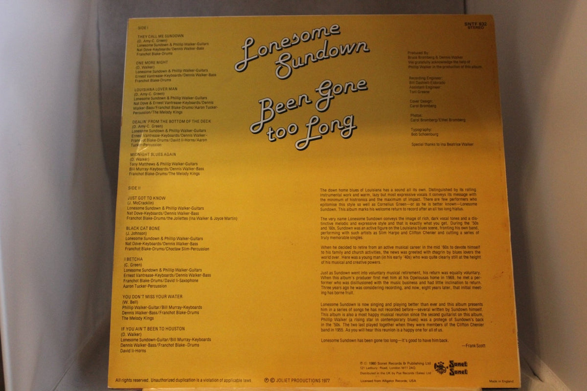 Lonesome sundown Been gone too long - Asadon AarteetLp - levyt