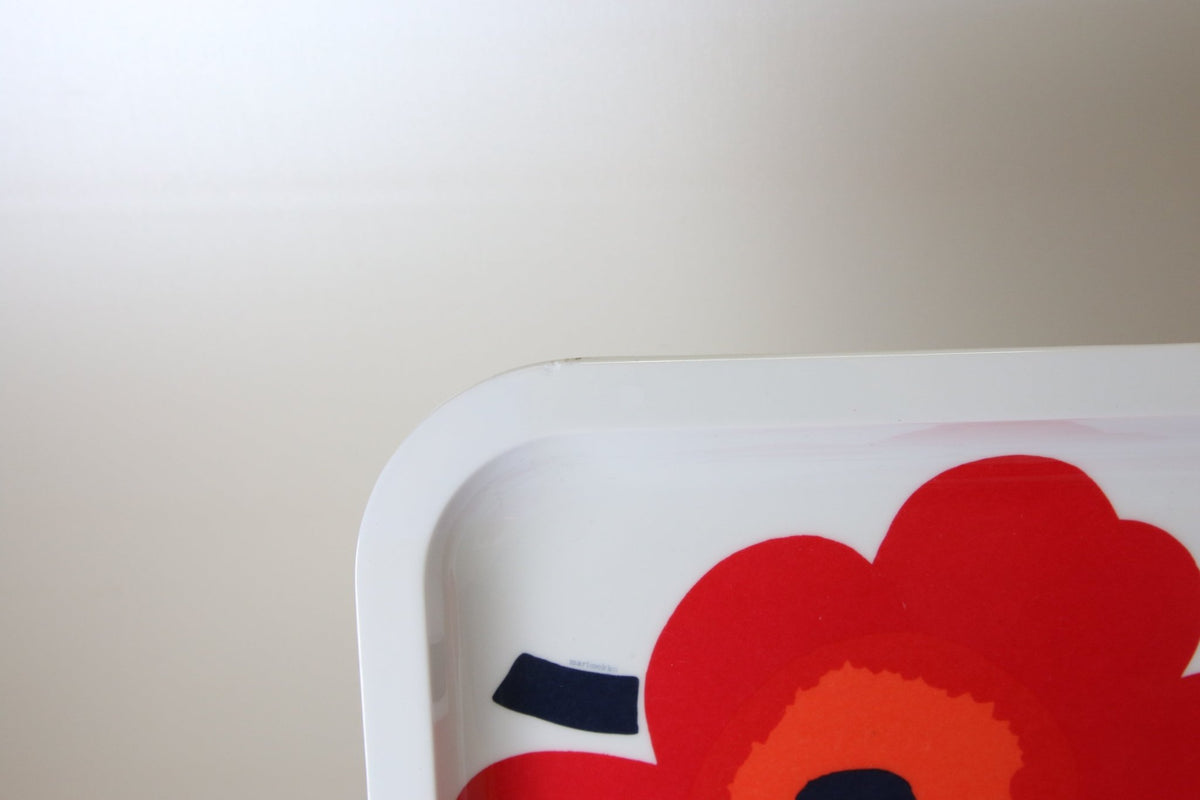 Marimekko Unikko melamiini punainen lautanen, 2kpl - Asadon AarteetLautaset